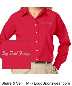 Ladies Long Sleeve Stain Release Poplin Design Zoom